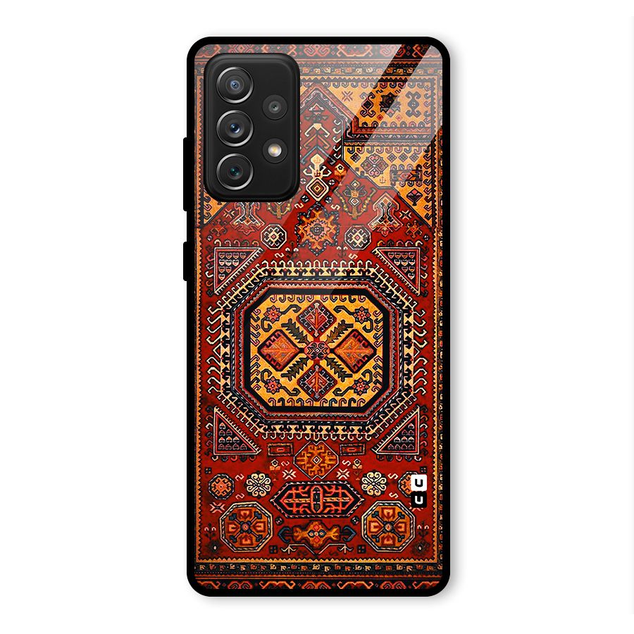 Classic Luxury Carpet Pattern Glass Back Case for Galaxy A72