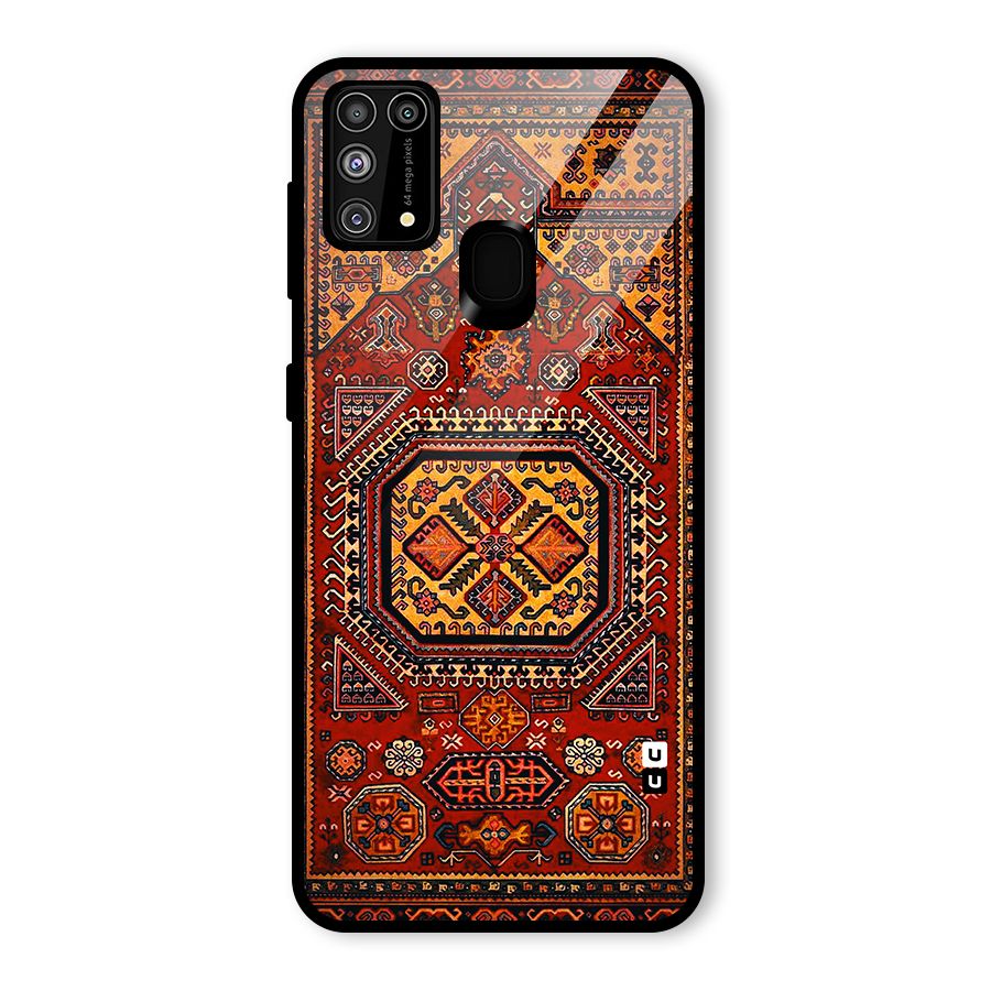 Classic Luxury Carpet Pattern Glass Back Case for Galaxy F41