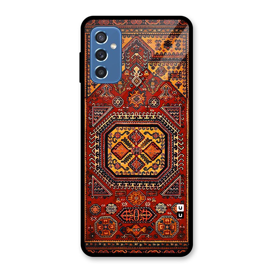 Classic Luxury Carpet Pattern Glass Back Case for Galaxy M52 5G