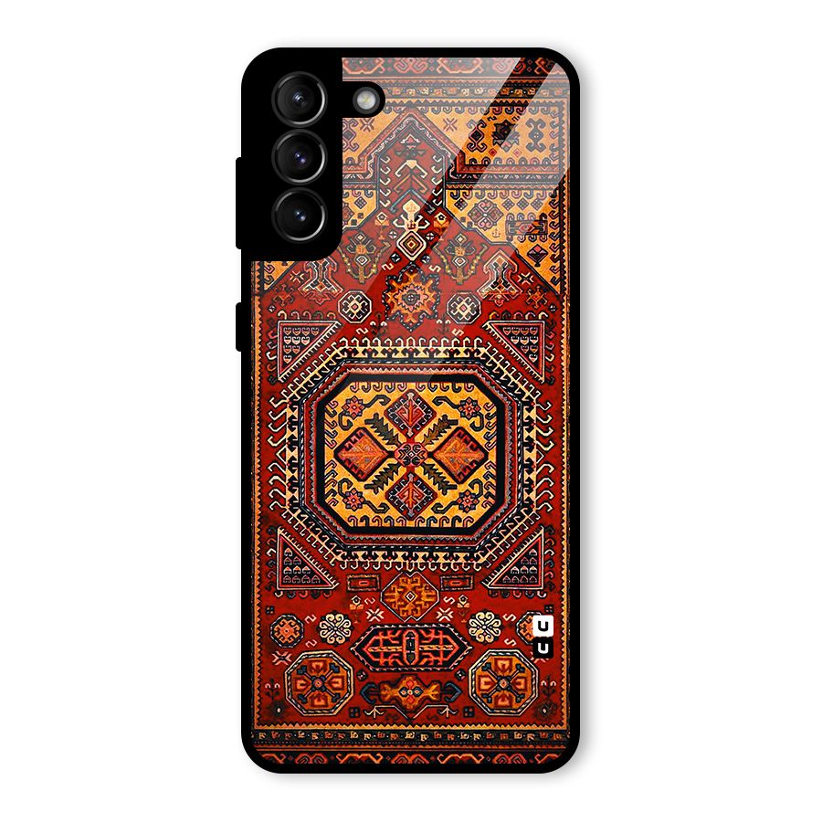 Classic Luxury Carpet Pattern Glass Back Case for Galaxy S21 Plus