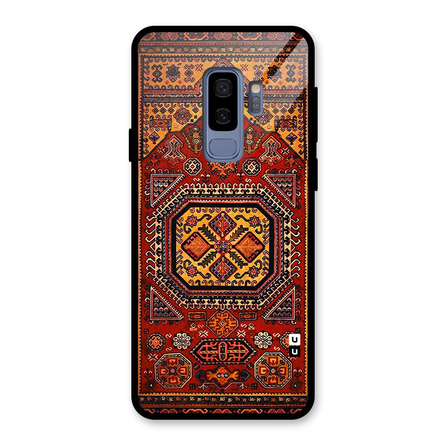 Classic Luxury Carpet Pattern Glass Back Case for Galaxy S9 Plus