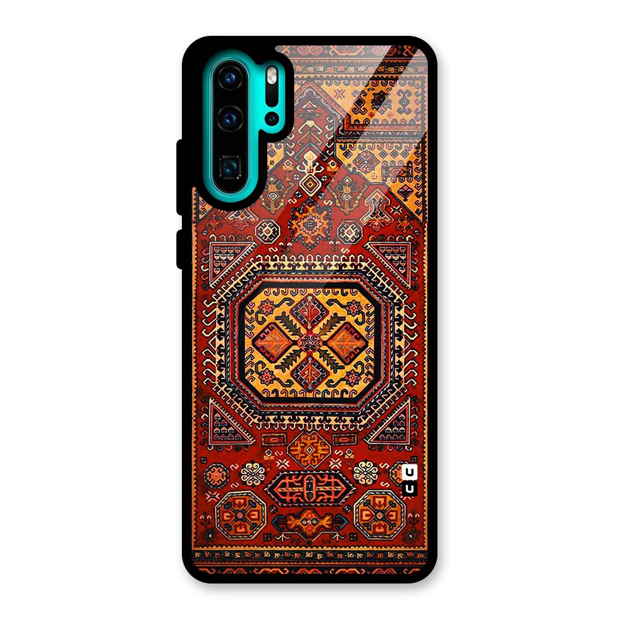 Classic Luxury Carpet Pattern Glass Back Case for Huawei P30 Pro