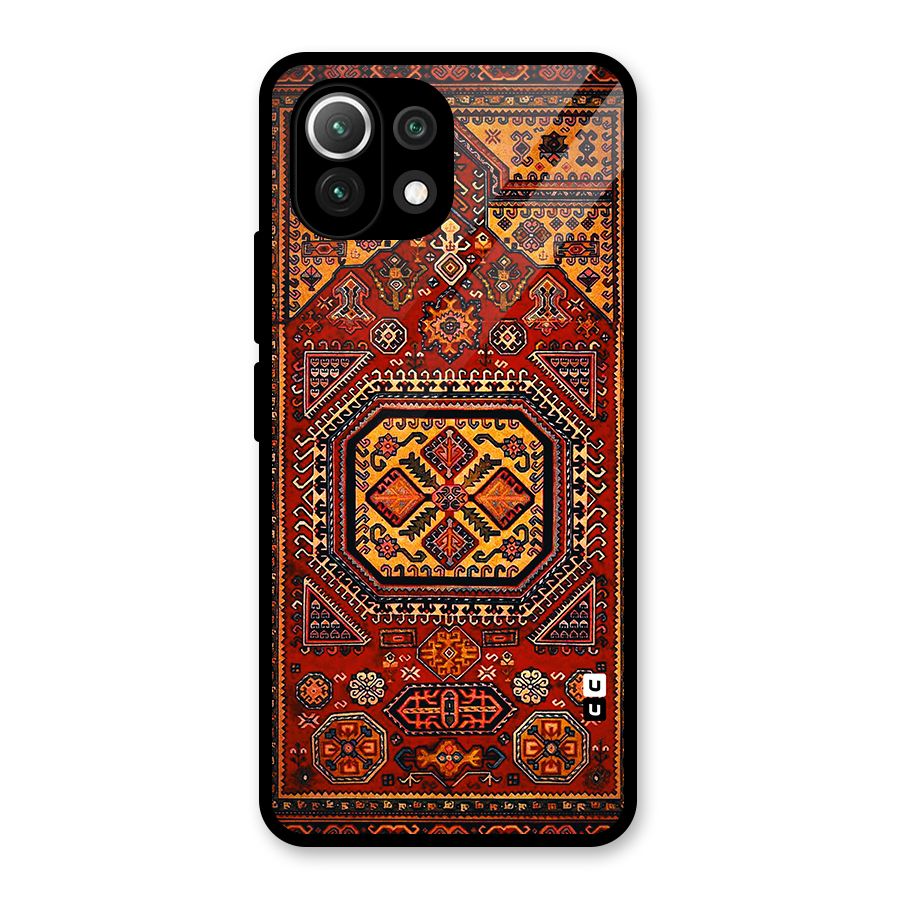 Classic Luxury Carpet Pattern Glass Back Case for Mi 11 Lite