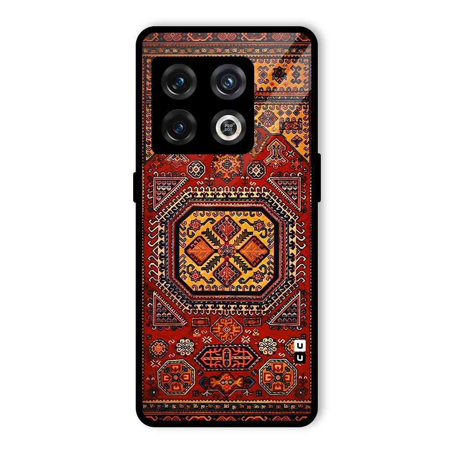 Classic Luxury Carpet Pattern Glass Back Case for OnePlus 10 Pro 5G
