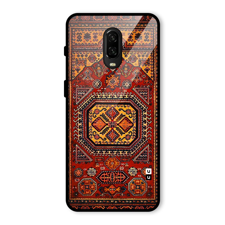 Classic Luxury Carpet Pattern Glass Back Case for OnePlus 6T