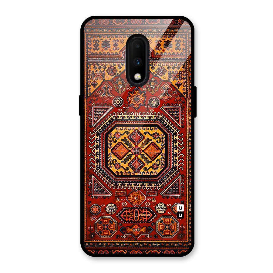 Classic Luxury Carpet Pattern Glass Back Case for OnePlus 7