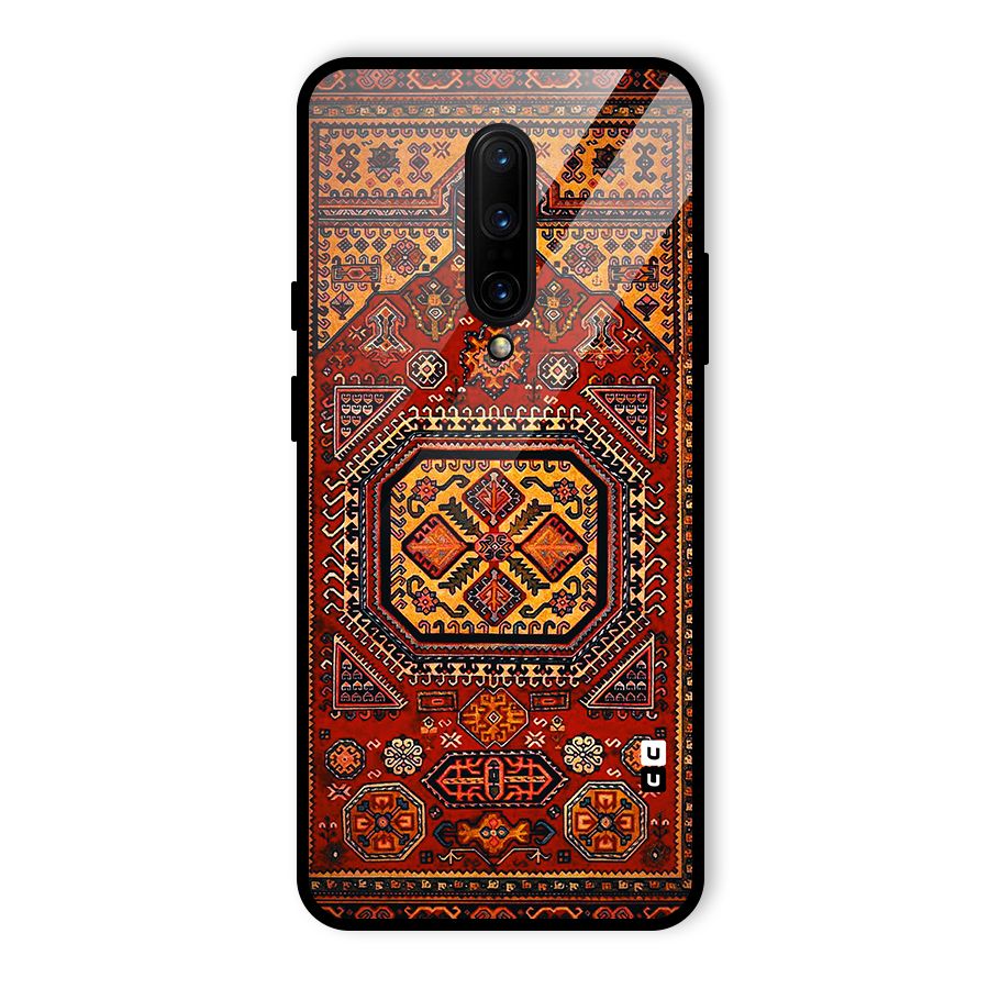 Classic Luxury Carpet Pattern Glass Back Case for OnePlus 7 Pro