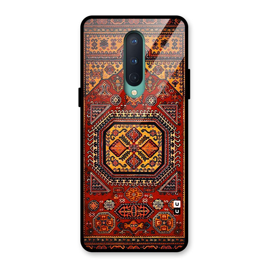 Classic Luxury Carpet Pattern Glass Back Case for OnePlus 8