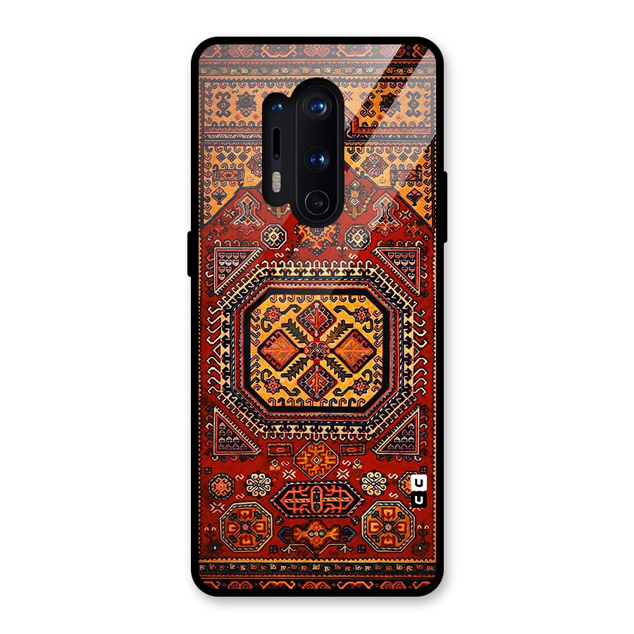 Classic Luxury Carpet Pattern Glass Back Case for OnePlus 8 Pro