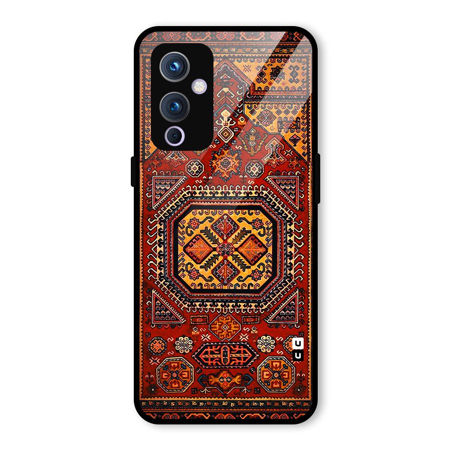 Classic Luxury Carpet Pattern Glass Back Case for OnePlus 9