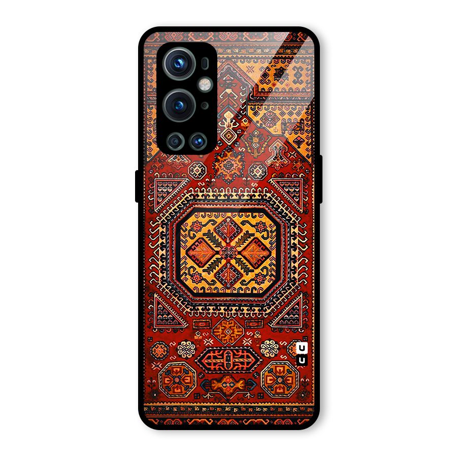 Classic Luxury Carpet Pattern Glass Back Case for OnePlus 9 Pro