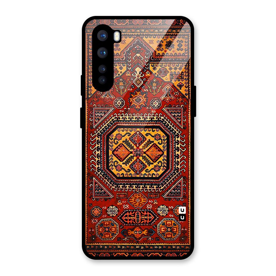 Classic Luxury Carpet Pattern Glass Back Case for OnePlus Nord