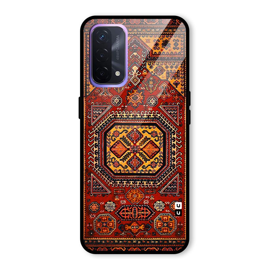 Classic Luxury Carpet Pattern Glass Back Case for Oppo A74 5G