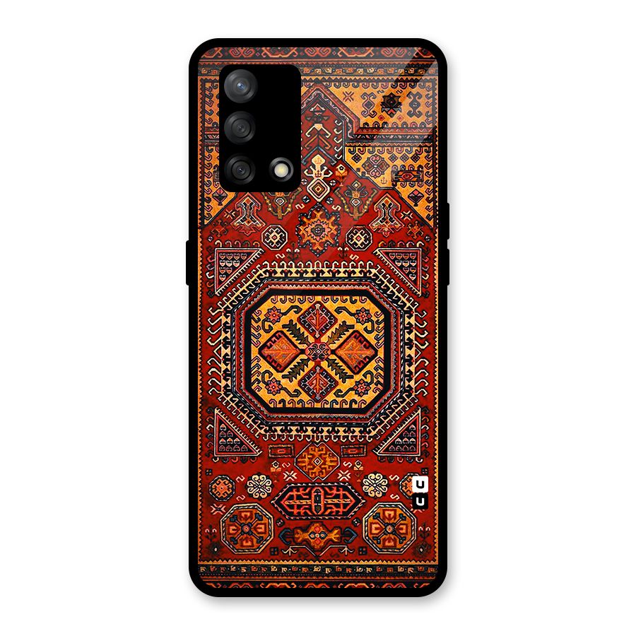 Classic Luxury Carpet Pattern Glass Back Case for Oppo F19