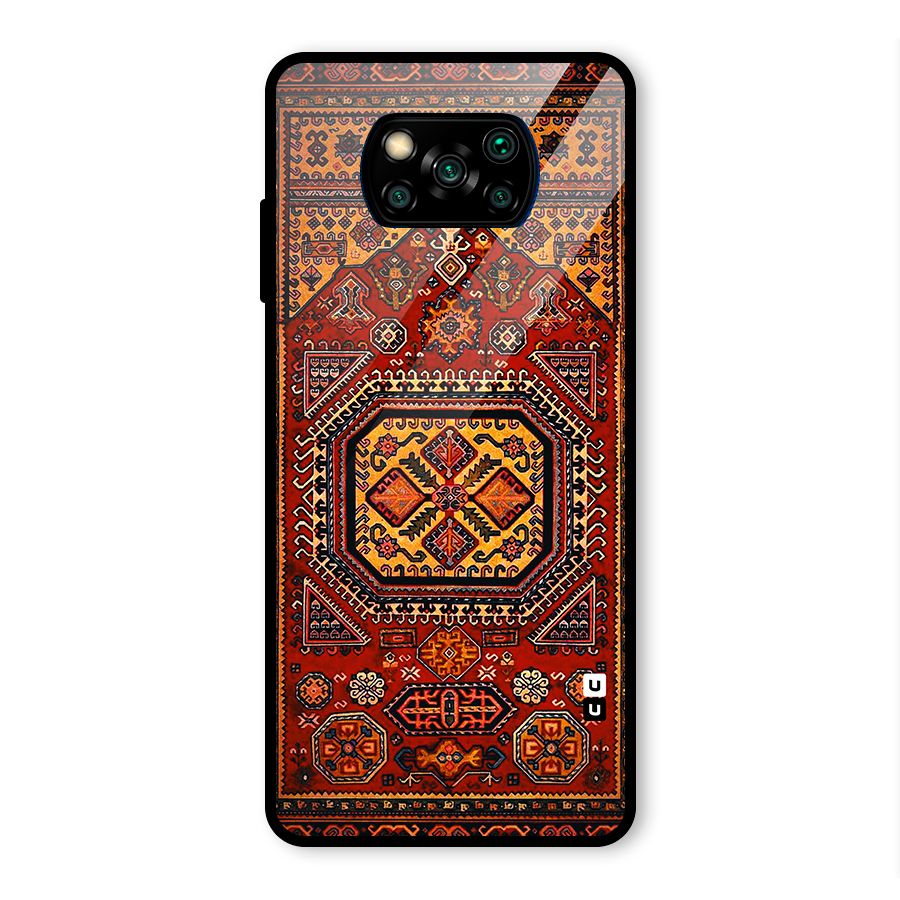 Classic Luxury Carpet Pattern Glass Back Case for Poco X3 Pro