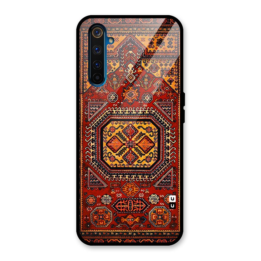 Classic Luxury Carpet Pattern Glass Back Case for Realme 6 Pro