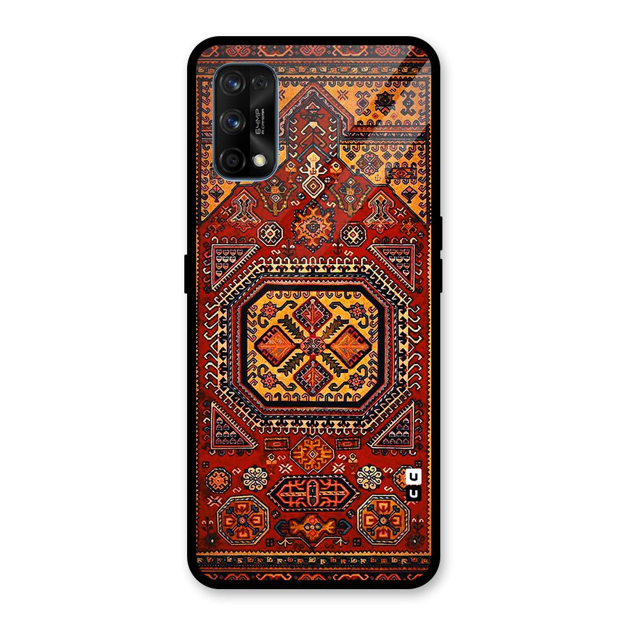 Classic Luxury Carpet Pattern Glass Back Case for Realme 7 Pro