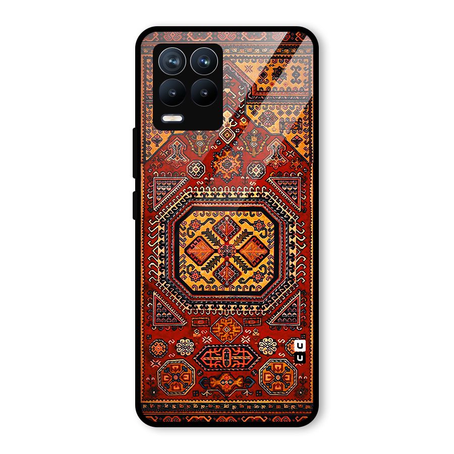 Classic Luxury Carpet Pattern Glass Back Case for Realme 8 Pro