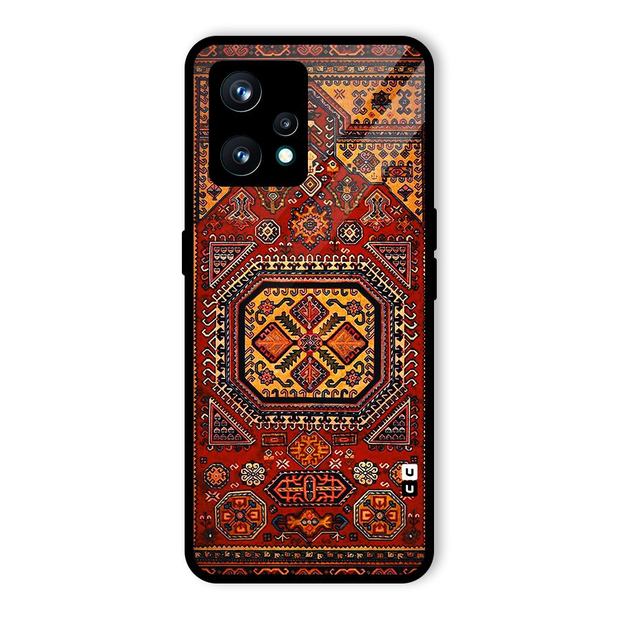 Classic Luxury Carpet Pattern Glass Back Case for Realme 9 Pro Plus 5G