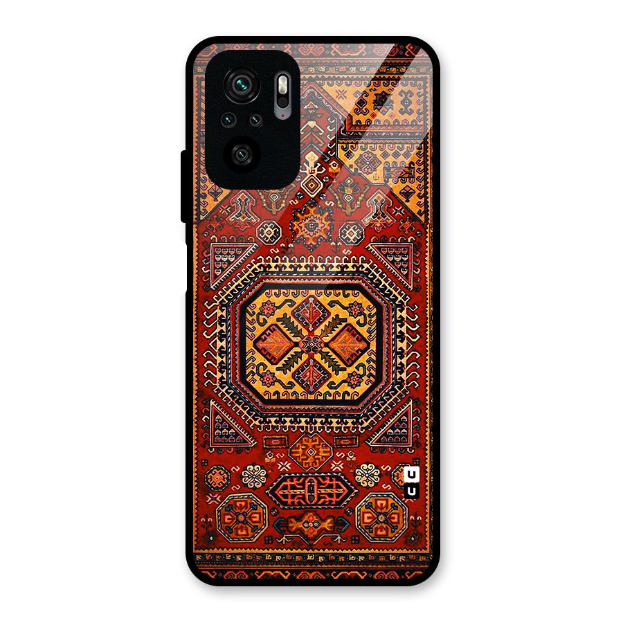 Classic Luxury Carpet Pattern Glass Back Case for Redmi Note 10S