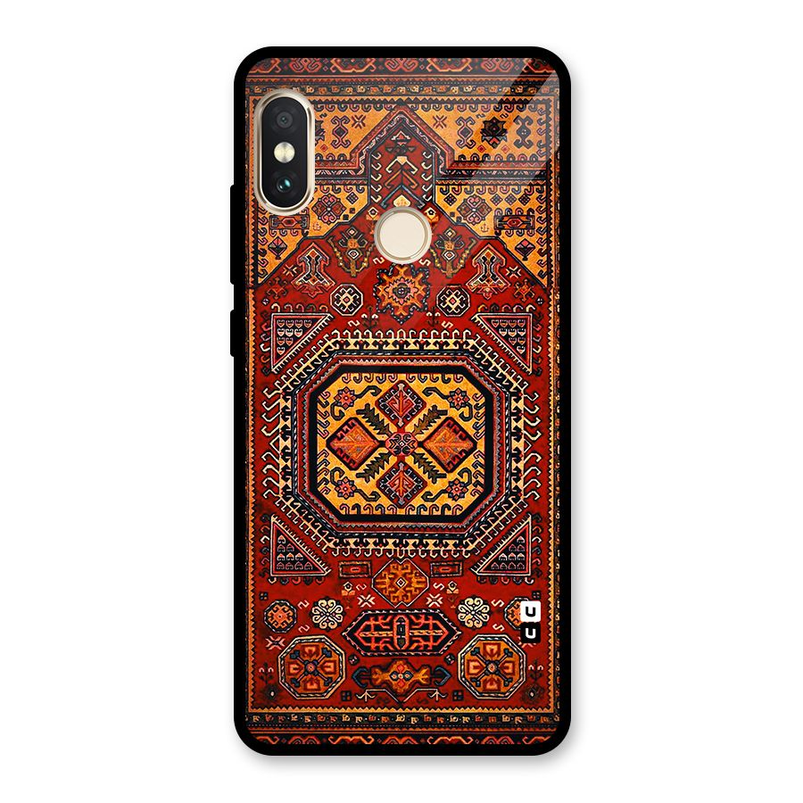 Classic Luxury Carpet Pattern Glass Back Case for Redmi Note 5 Pro