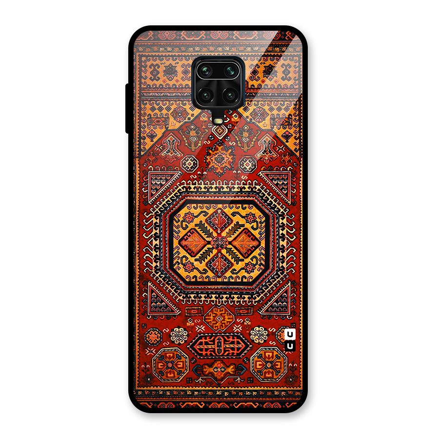Classic Luxury Carpet Pattern Glass Back Case for Redmi Note 9 Pro
