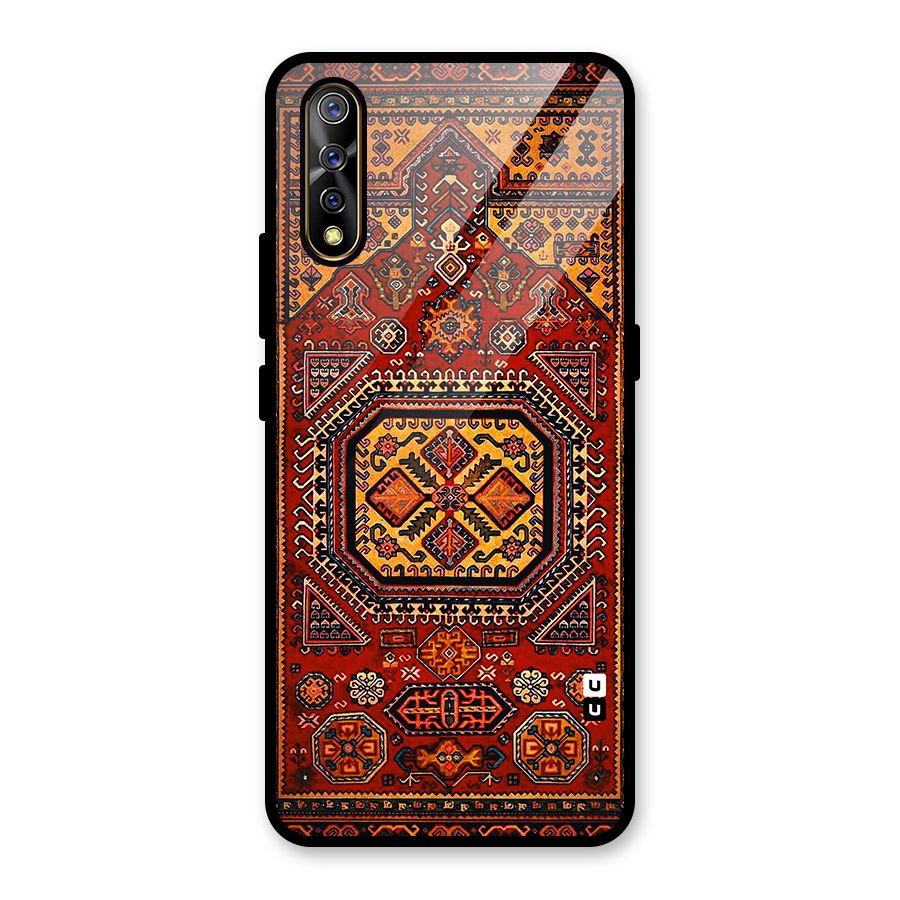 Classic Luxury Carpet Pattern Glass Back Case for Vivo S1