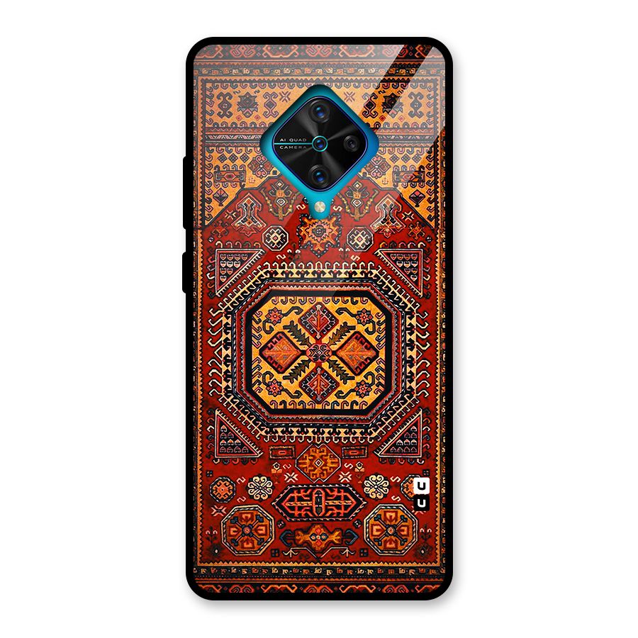 Classic Luxury Carpet Pattern Glass Back Case for Vivo S1 Pro
