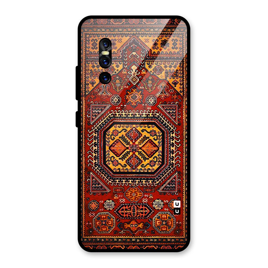 Classic Luxury Carpet Pattern Glass Back Case for Vivo V15 Pro