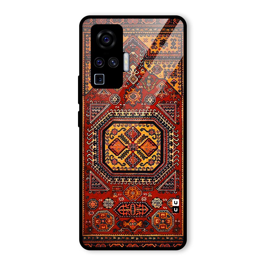 Classic Luxury Carpet Pattern Glass Back Case for Vivo X50 Pro