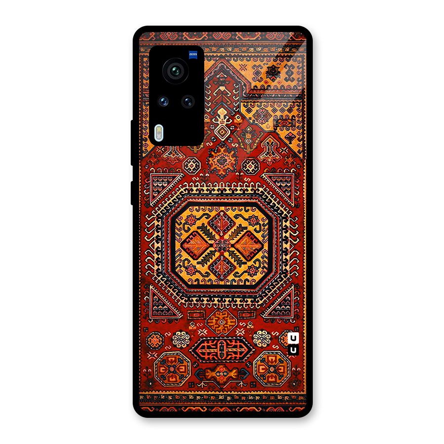 Classic Luxury Carpet Pattern Glass Back Case for Vivo X60 Pro