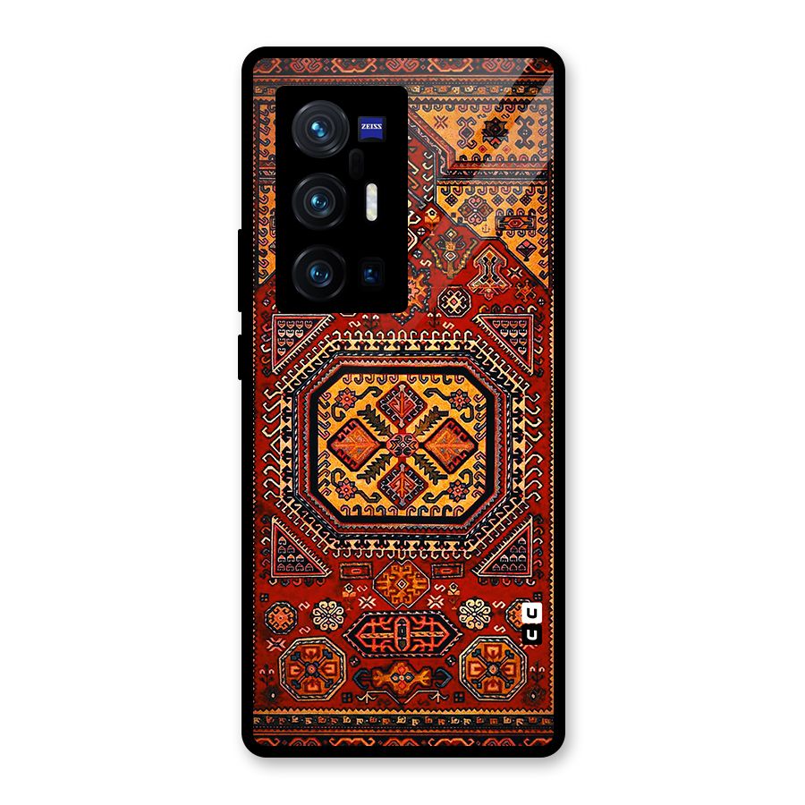 Classic Luxury Carpet Pattern Glass Back Case for Vivo X70 Pro Plus