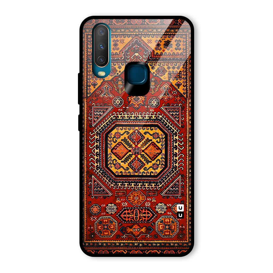 Classic Luxury Carpet Pattern Glass Back Case for Vivo Y15