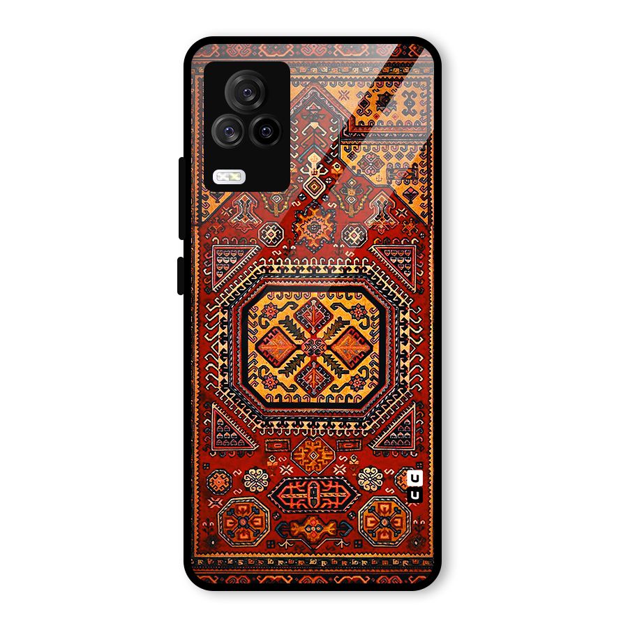 Classic Luxury Carpet Pattern Glass Back Case for Vivo iQOO 7 Legend 5G