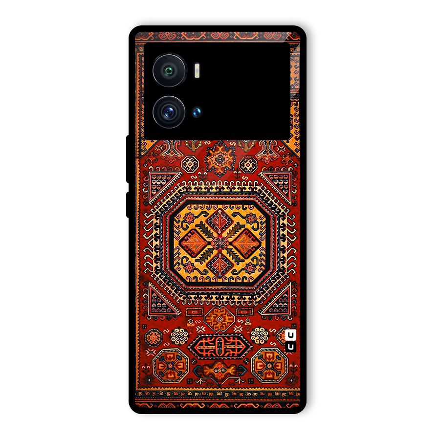 Classic Luxury Carpet Pattern Glass Back Case for Vivo iQOO 9 Pro