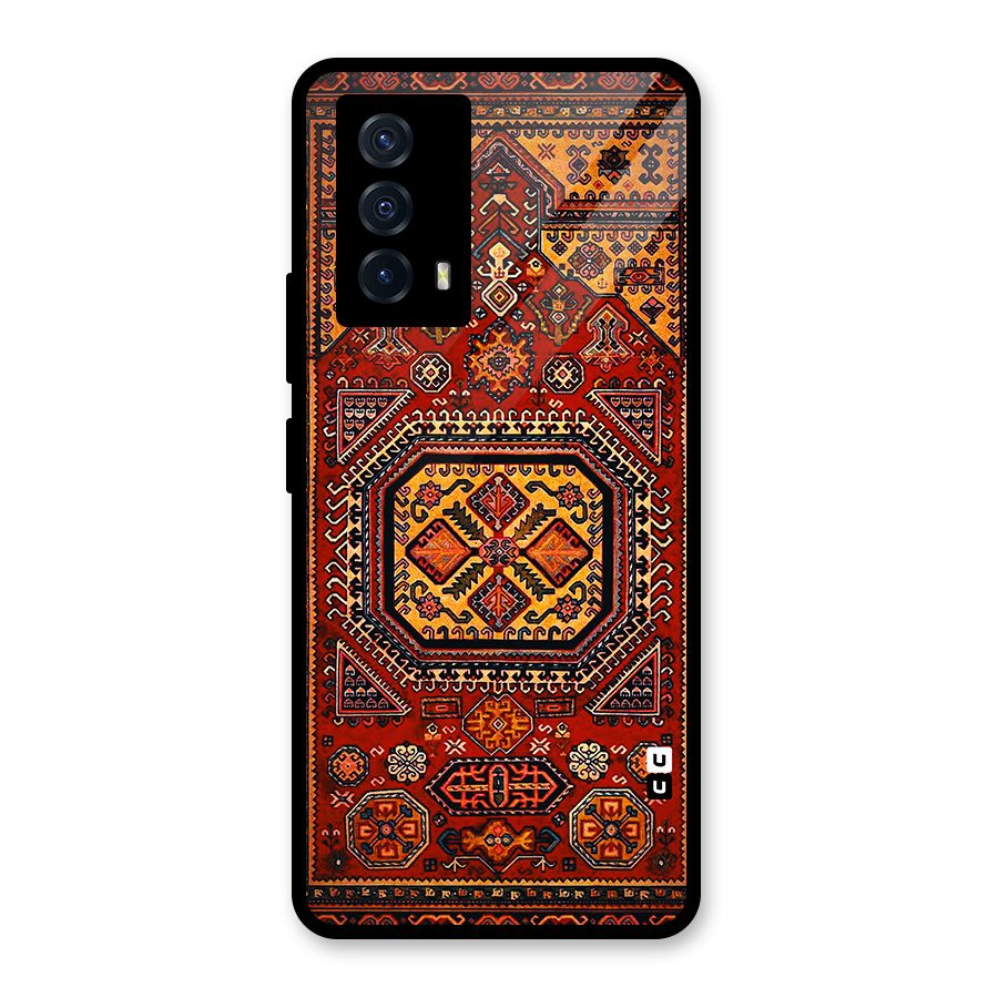 Classic Luxury Carpet Pattern Glass Back Case for Vivo iQOO Z5