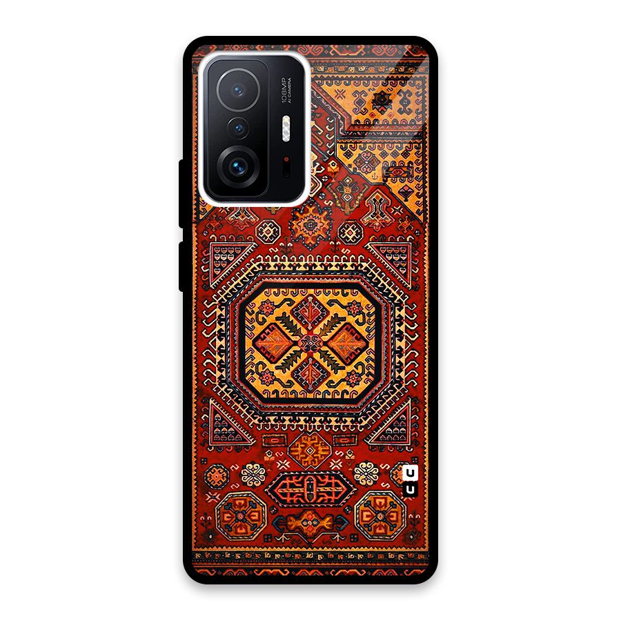 Classic Luxury Carpet Pattern Glass Back Case for Xiaomi 11T Pro