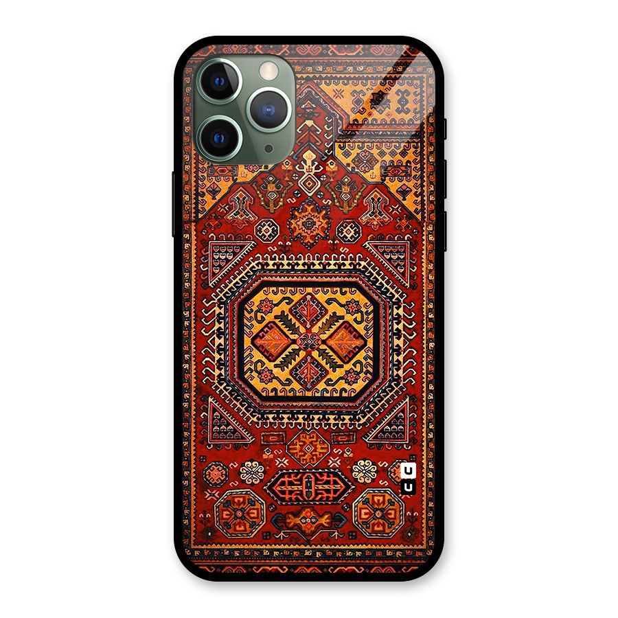 Classic Luxury Carpet Pattern Glass Back Case for iPhone 11 Pro