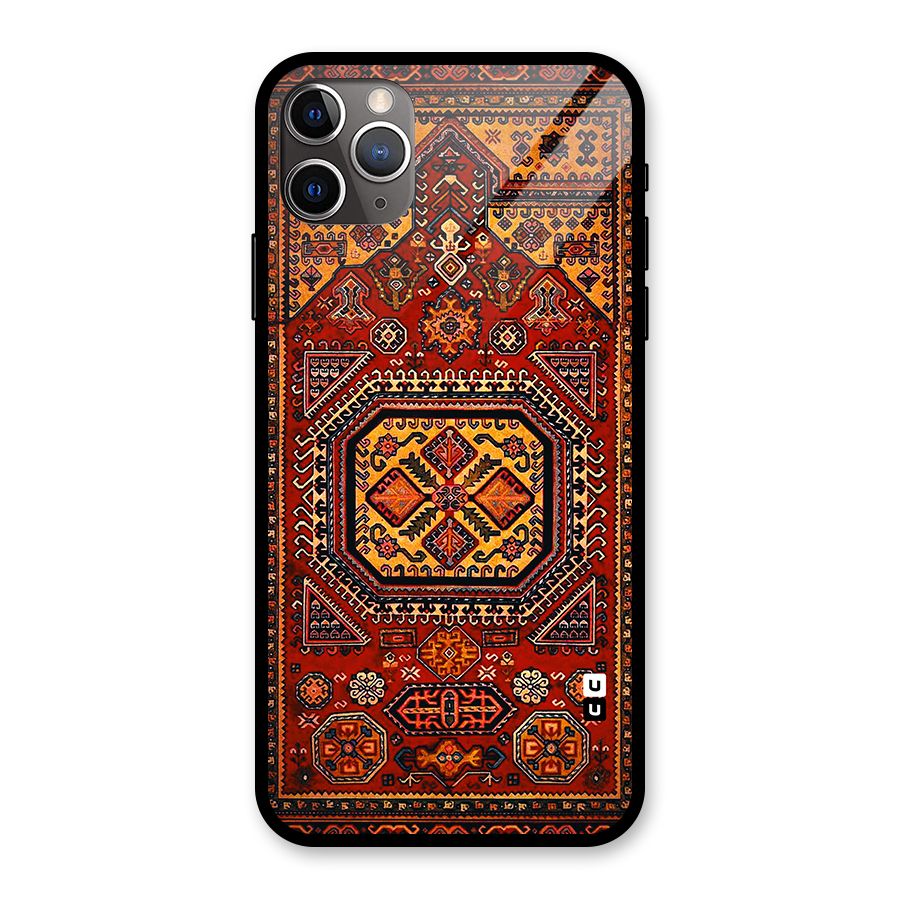 Classic Luxury Carpet Pattern Glass Back Case for iPhone 11 Pro Max