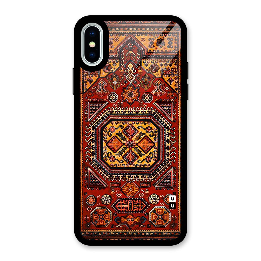 Classic Luxury Carpet Pattern Glass Back Case for iPhone X