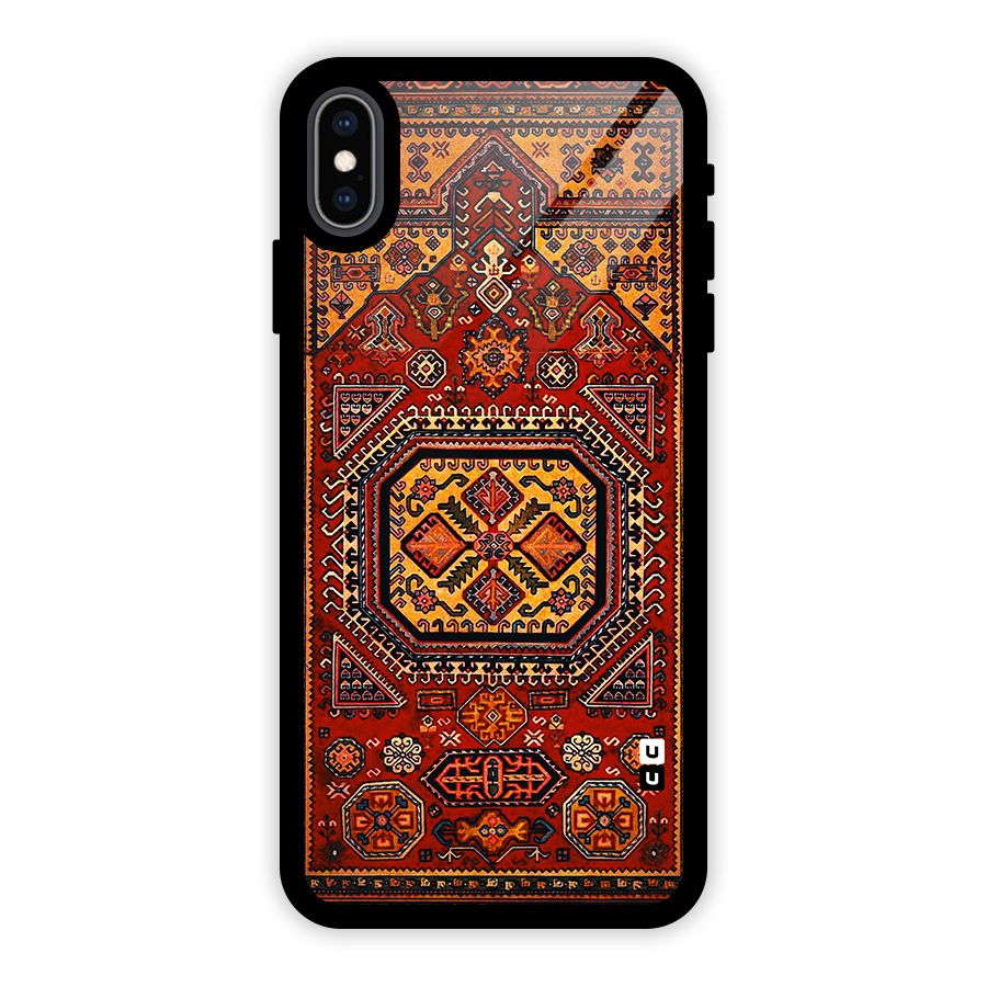 Classic Luxury Carpet Pattern Glass Back Case for iPhone XS Max