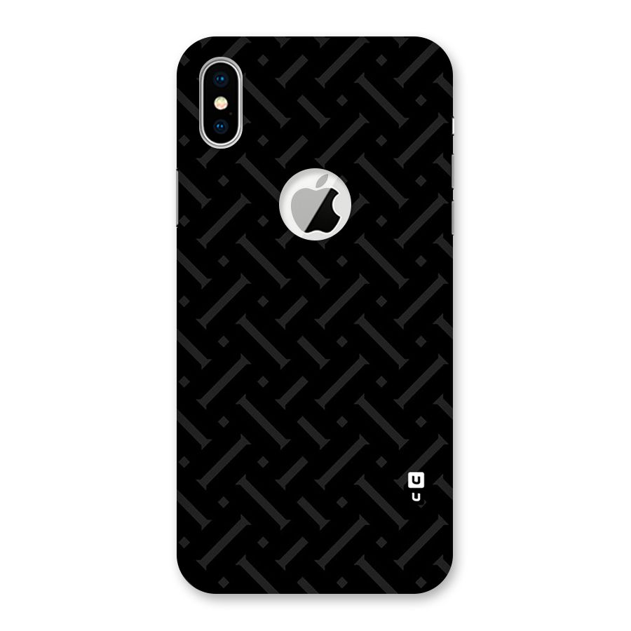 Classic Pipes Pattern Back Case for iPhone X Logo Cut