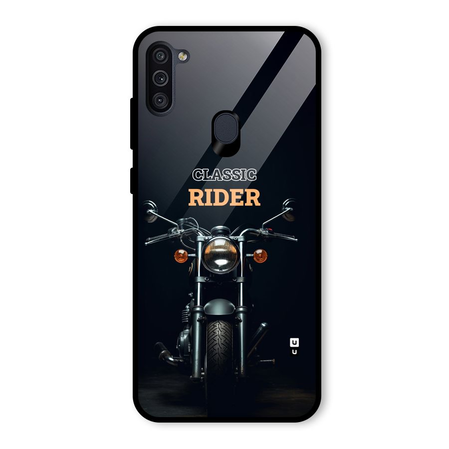 Classic RIder Glass Back Case for Galaxy M11