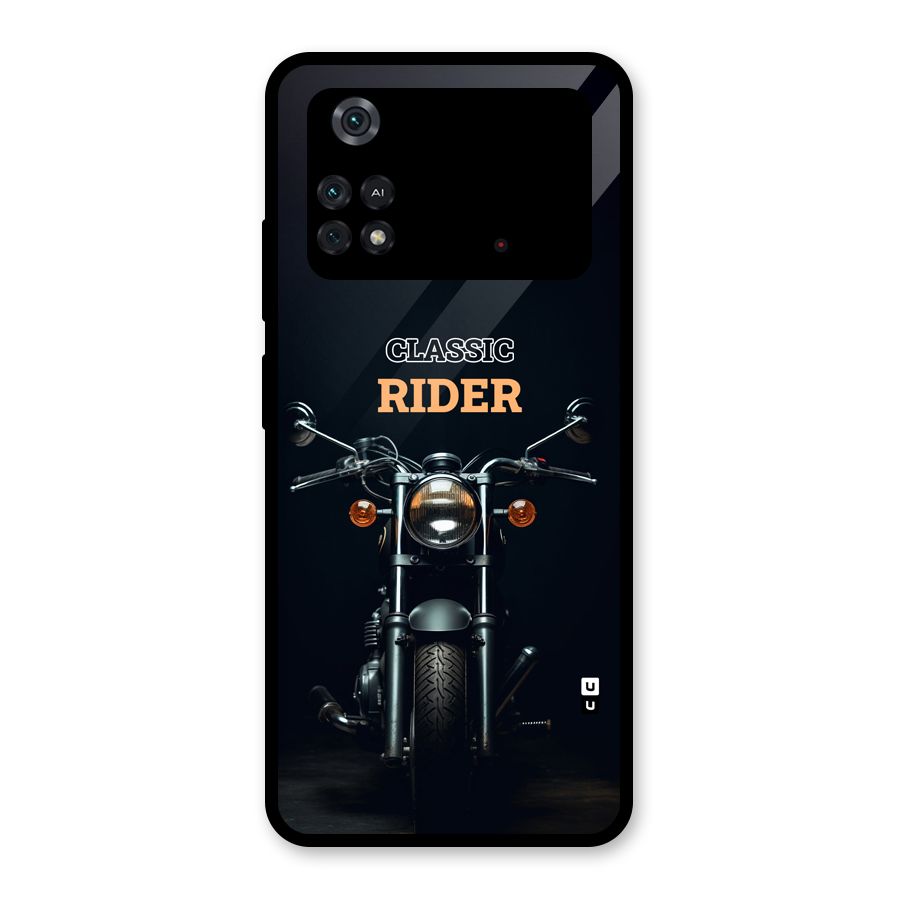 Classic RIder Glass Back Case for Poco M4 Pro 4G