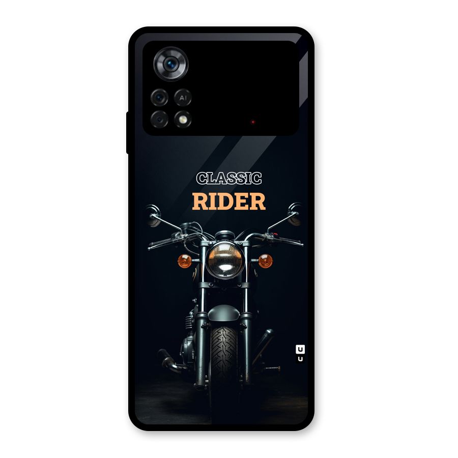 Classic RIder Glass Back Case for Poco X4 Pro 5G