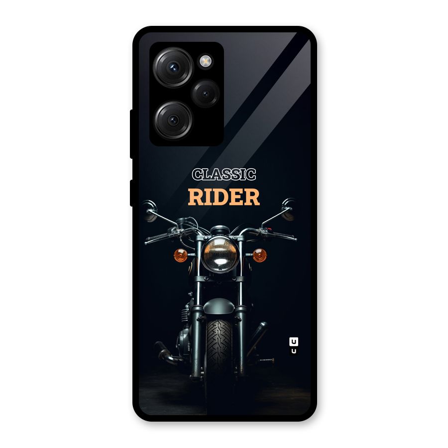Classic RIder Glass Back Case for Poco X5 Pro