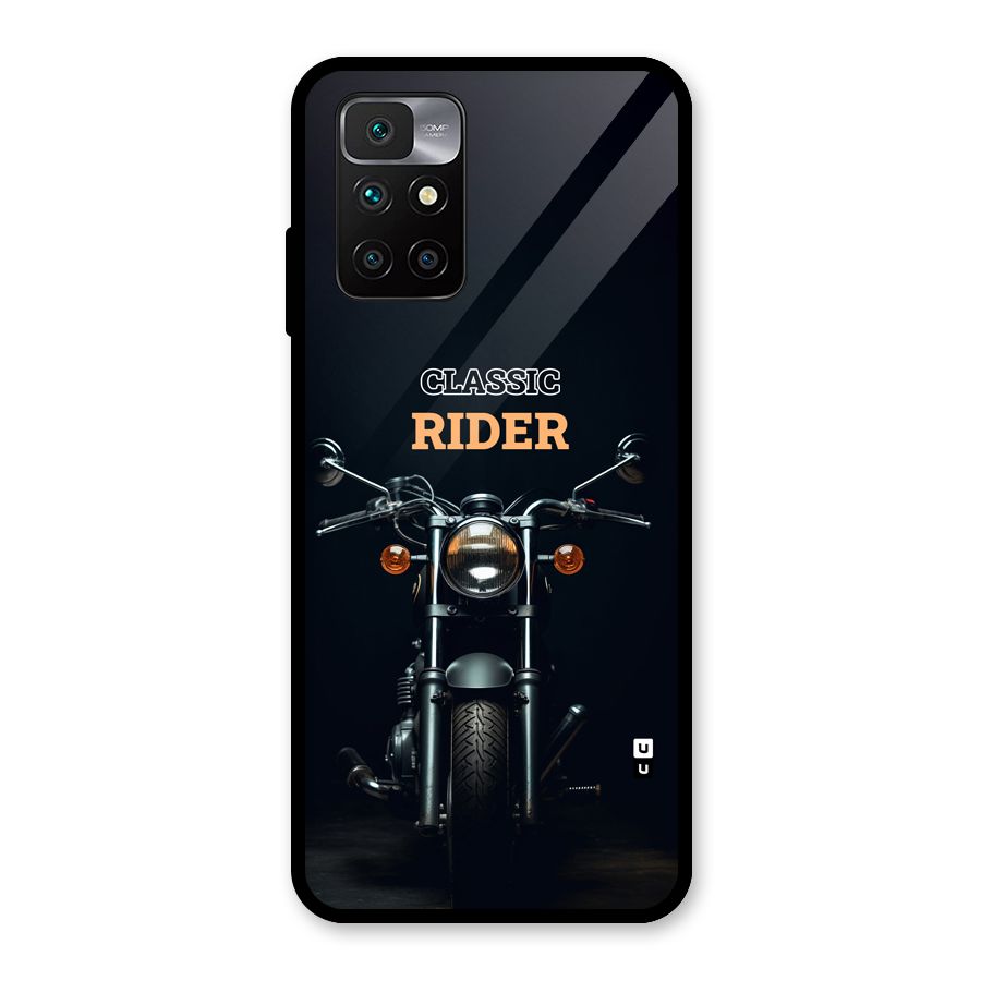 Classic RIder Glass Back Case for Redmi 10 Prime