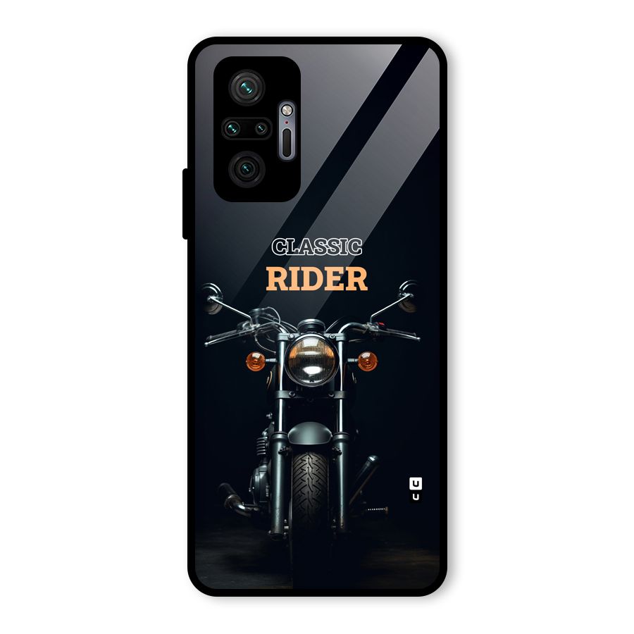 Classic RIder Glass Back Case for Redmi Note 10 Pro