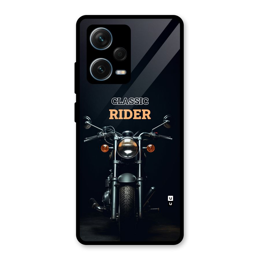 Classic RIder Glass Back Case for Redmi Note 12 Pro Plus 5G