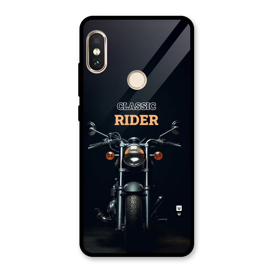 Classic RIder Glass Back Case for Redmi Note 5 Pro